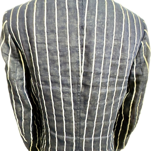 Striped Navy blue and White Women's Jacket - Picture 2 of 11